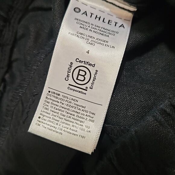 Athleta Size 4 Cabo Linen Jogger Black Casual Comfy Lounge see description - Picture 4 of 11